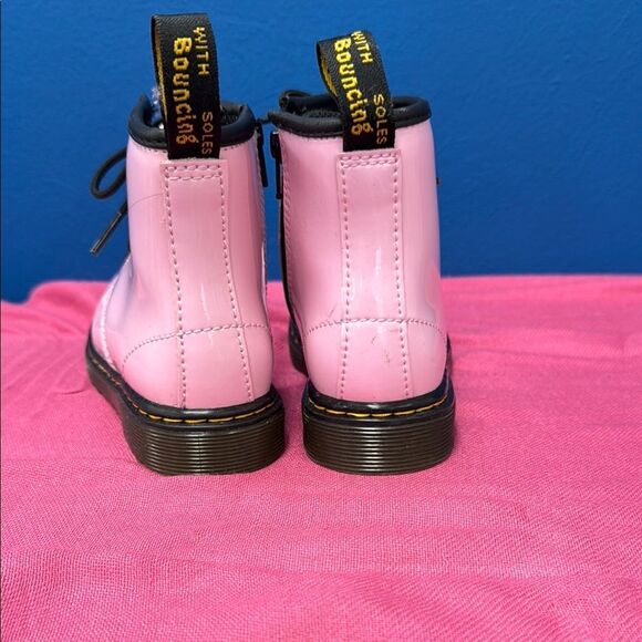 Dr. Martens Glossy Pink Ankle Boots - Picture 3 of 8